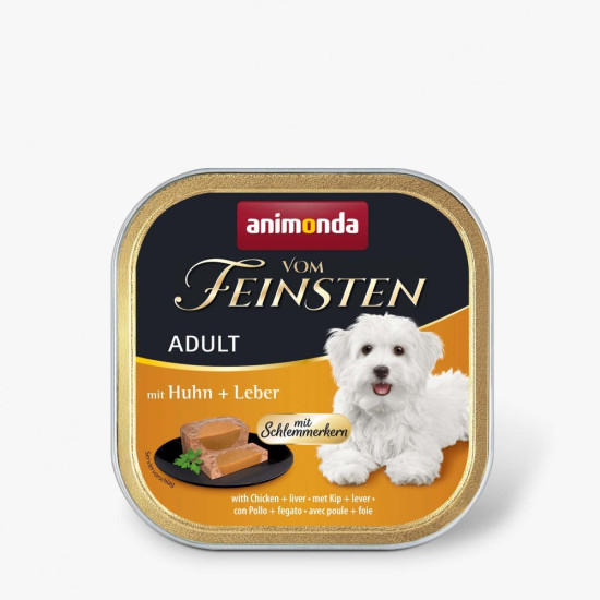 Корм вологий Vom Feinsten Adult with Chicken liver для дорослих собак з куркою і печінкою 150 г