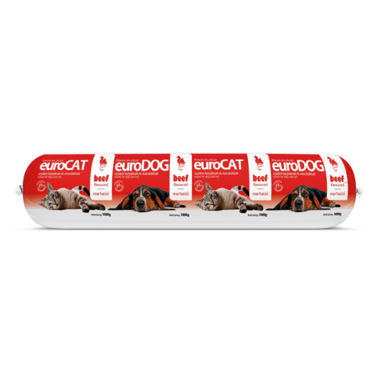 Корм вологий EuroDog/EuroCat Salami Beef для собак і котів салямі з яловичиною 1 кг