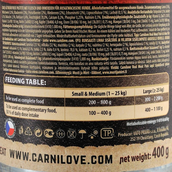 Корм вологий Carnilove Dog k консерви для собак з ягням і кабаном 400 г