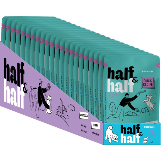 Корм вологий Half&Half Duck in Gravy for Adult Dogs шматочки качки в соусі для дорослих собак 100 г