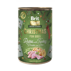 Корм вологий Brit Care Christmas for Dogs Rabbit with Turkey для дорослих собак різдвяна вечеря з кроликом та індичкою 400 г
