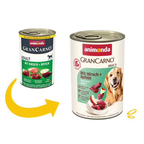 Корм Animonda GranCarno Adult Beef + Deer with Apple консервований д/соб з яловичиною олениною і яблуком 400 г арт.AM-82479