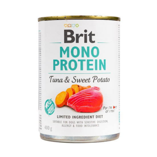 Корм вологий Brit Mono Protein Tuna and Sweet Potato для собак з тунцем та бататом 400 г