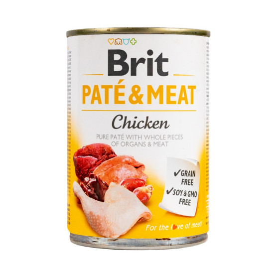Корм вологий Brit Care Pate and Meat для дорослих собак з куркою 400 г