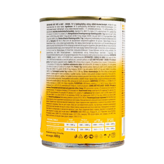 Корм вологий Brit Care Pate and Meat для дорослих собак з куркою 400 г