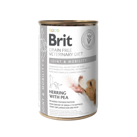 Вологий корм Brit Grain Free Veterinary Diets Joint and Mobility для дорослих собак для підтримки здоров я суглобів з оселед