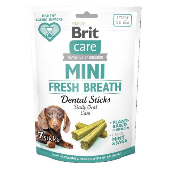 Ласощі Brit Care Mini Treats Fresh Breath для собак малих порід для зубів і свіжості подиху 7 шт/120 г