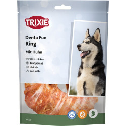 Ласощі Trixie Denta Fun для собак Кільце для чищення зубів з куркою 10 см 110 г