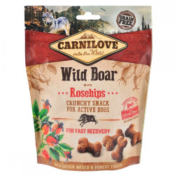 Ласощі Carnilove Dog Crunchy Snack Wild Boar with Rosehips для активних собак для швидкого відновлення з диким кабаном та ши