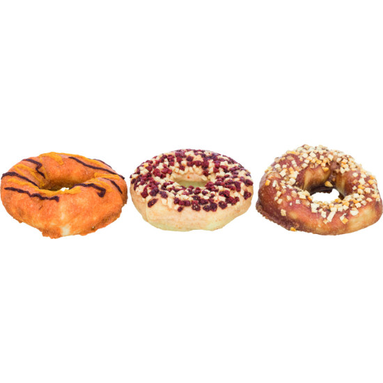 Ласощі Trixie Donuts для собак набір пончиків качка/тріска/курка 10 см 3 шт 100 г