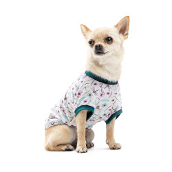 Футболка Pet Fashion Flora для собак бавовна трикотаж біла з квітковим принтом XХS
