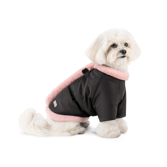 Куртка Pet Fashion Mery для собак чорний/рожевий ХХS