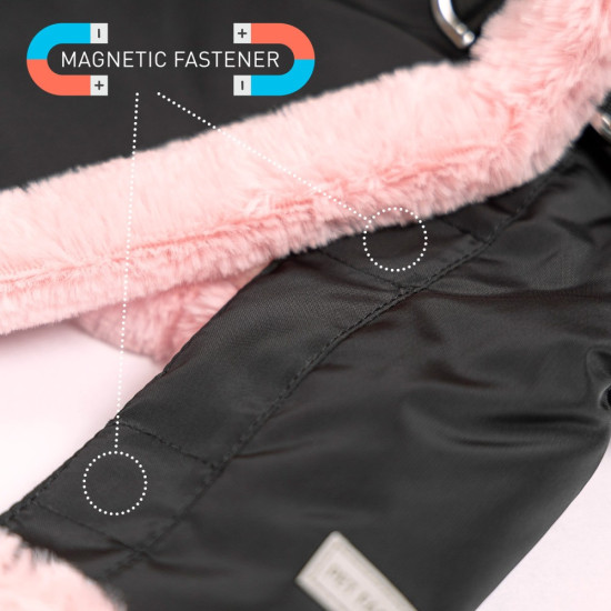 Куртка Pet Fashion Mery для собак чорний/рожевий ХХS