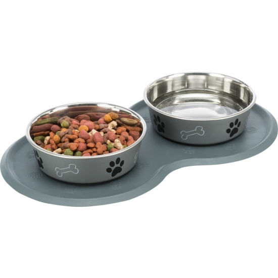 Килимок під миску Trixie для собак темно-сірий каучук 45х25 см