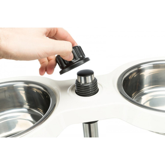 Миски Trixie для собак на регульованій підставці білі меламін/метал 2х1,6 л 21 см