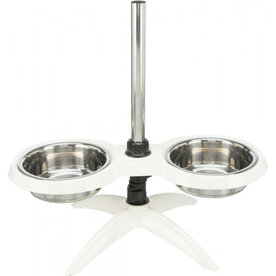 Миски Trixie для собак на регульованій підставці білі меламін/метал 2х2,4 л 25 см