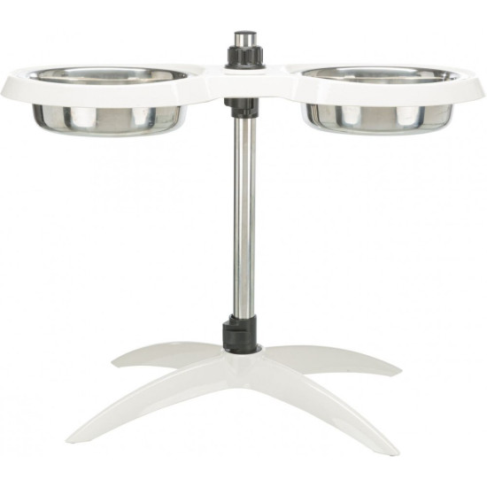 Миски Trixie для собак на регульованій підставці білі меламін/метал 2х2,4 л 25 см