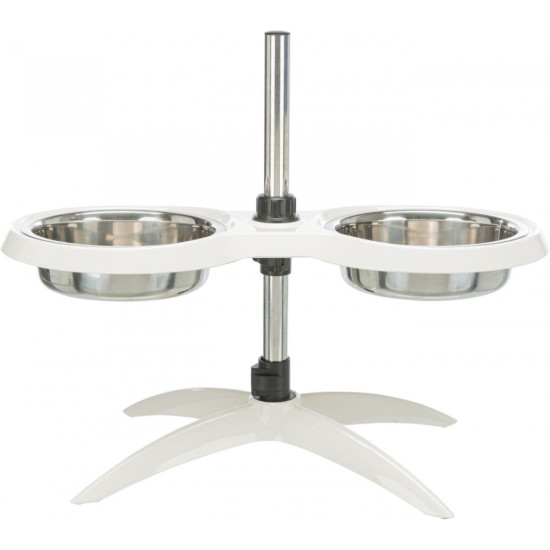 Миски Trixie для собак на регульованій підставці білі меламін/метал 2х2,4 л 25 см