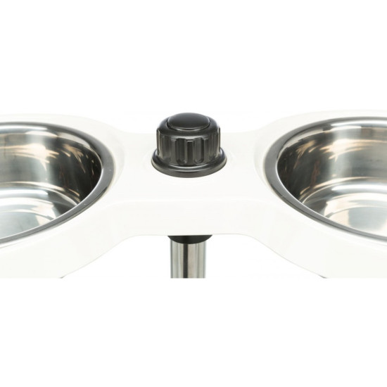 Миски Trixie для собак на регульованій підставці білі меламін/метал 2х2,4 л 25 см