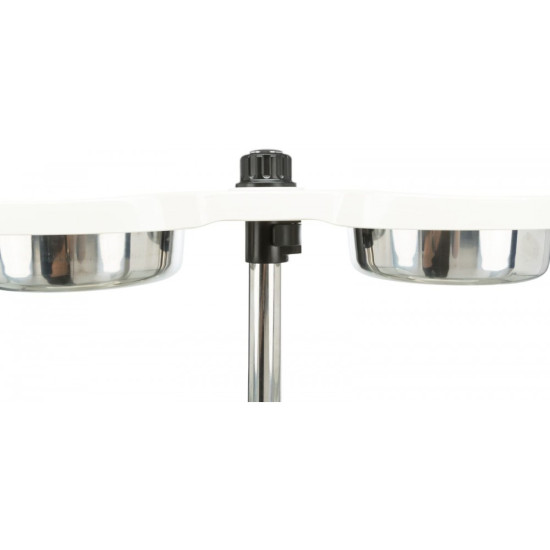 Миски Trixie для собак на регульованій підставці білі меламін/метал 2х2,4 л 25 см