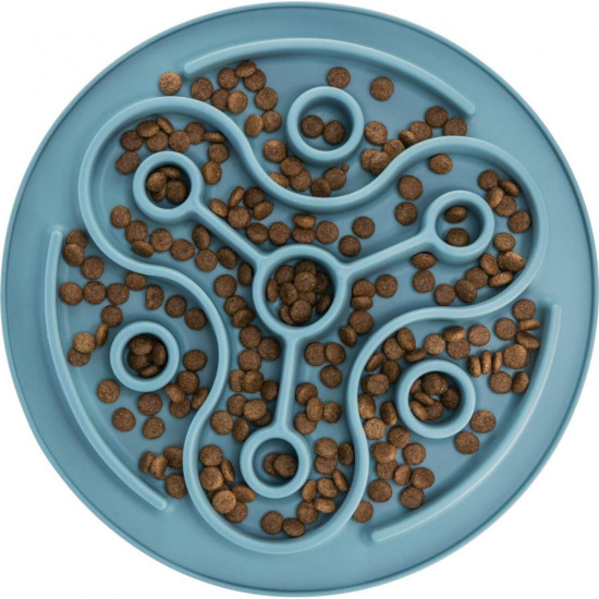 Миска-килимок Trixie для собак для повільного годування блакитна силікон d-28 см