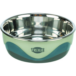 Миска Trixie для собак з силіконовими вставками металева на гумовій основі 400 мл/14 см