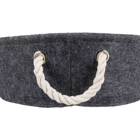 Лежак Trixie для собаки Lian з ручками та наповнювачем із флісу сірий фетр/плюш 45 см