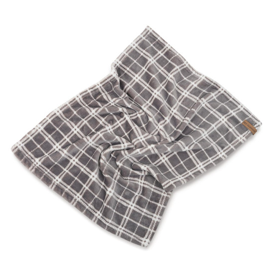 Плед Pet Fashion Bliss 1 для собак і котів плюш сірий картатий 70,5х55,5 см