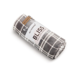 Плед Pet Fashion Bliss 2 для собак і котів плюш сірий картатий 70,5х94 см