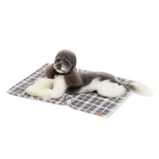 Плед Pet Fashion Bliss 2 для собак і котів плюш сірий картатий 70,5х94 см