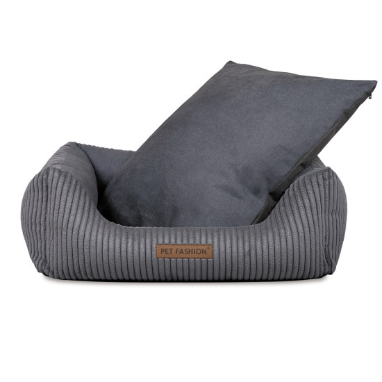 Лежак Pet Fashion DEVID для собак темно-сірий 62*50*19