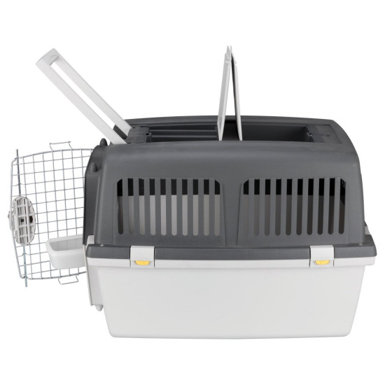 Контейнер-переноска Trixie для собак Gulliver 4 вагою до 18 кг сіра пластик розмір S-M 52x51x72 см