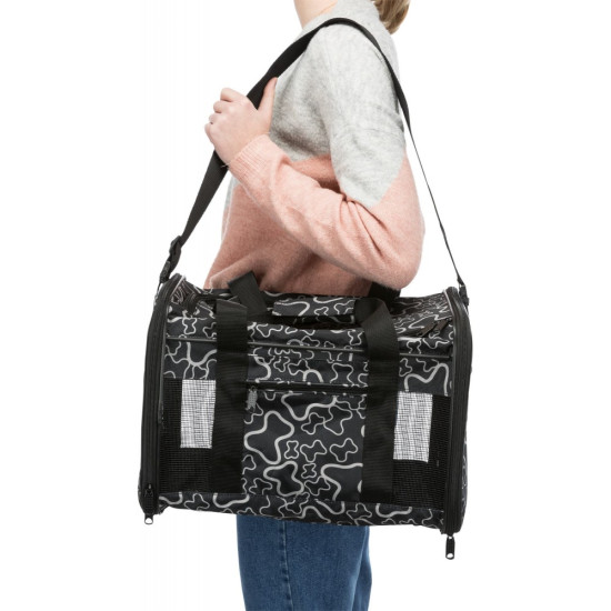 Сумка-переноска Trixie для собак Adrina до 7кг з поліестеру з кісточками чорна 26x27x42 см