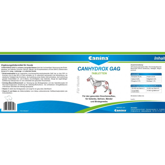 Вітамінний комплекс Canina Canhydrox GAG для собак при проблемах з суглобами та м язами 200 г 120 табл.