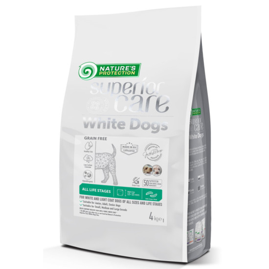 Сухий корм для собак Nature's Protection Superior Care White Dogs Grain Free Insect All Sizes and Life Stages 4 кг (NPSC47600)