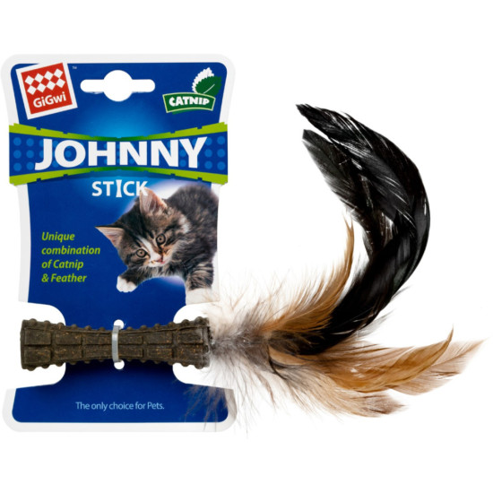 Іграшка для котів GiGwi Catnip Спресована котяча м'ята з пером 8 см (75334)