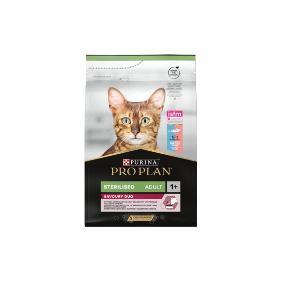 Сухий корм для кішок Purina Pro Plan Sterilised Adult 1+ Savoury Duo Після стерилізації З тріскою та фореллю 3 кг (7613036732550)