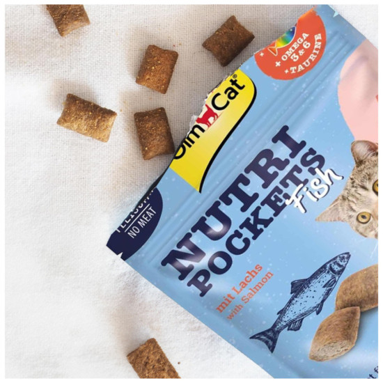 Ласощі для котів GimCat Nutri Pockets Fish Лосось 60 г (4002064419626)