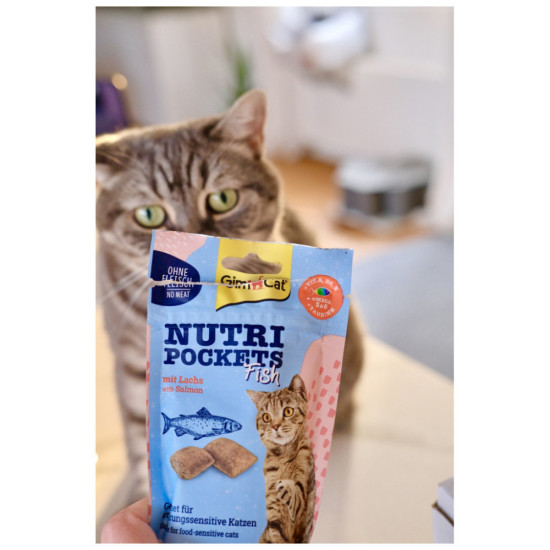 Ласощі для котів GimCat Nutri Pockets Fish Лосось 60 г (4002064419626)