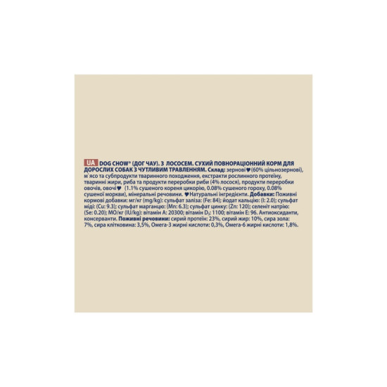 Сухий корм для собак Purina Dog Chow для дорослих, схильних до алергії собак з лососем 2.5 кг (7613034488268)