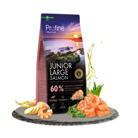 Сухий корм для собак Profine Junior Large Salmon and Potatoes для цуценят та юніорів великих порід 12 кг (8595602569472)