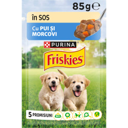 Вологий корм для собак Purina Friskies Junior з куркою та морквою у підливці 85 г (7613035800861/8445290751096)