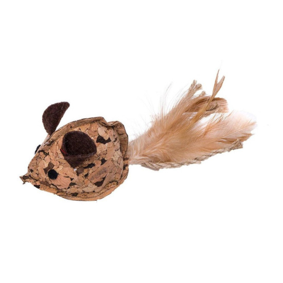 Іграшка для котів Eastland Мишка з мататабі з натуральної пробки 6.5х4.5х4.5 см (6970115703094)