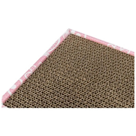 Дряпка (кігтеточка) для котів Trixie картонна з м'ячиками та м'ятою 48×5×25 см (рожева) (4011905480053)