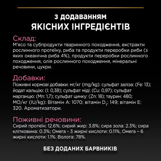 Вологий корм для кішок Purina Pro Plan Cat Nutrisavour Delicate Для котів з чутливим травленням З океанічною рибою 75 г (8445290660923)