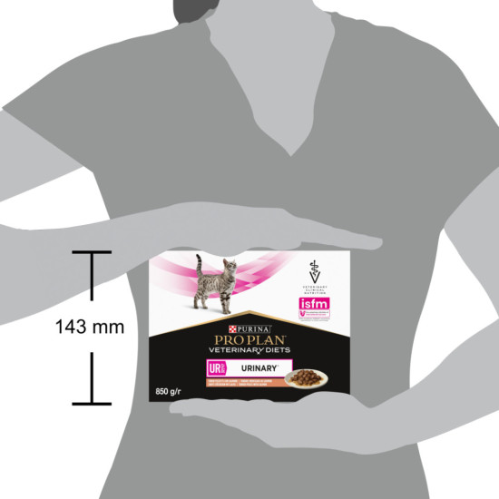 Вологий корм для кішок Purina Pro Plan Veterinary Diets UR ST/OX Urinary З лососем 10 x 85 г (8445290093851)