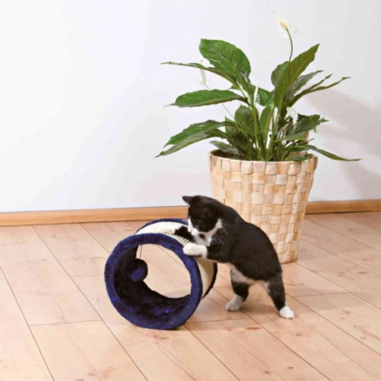 Дряпка (кігтеточка) для котів Trixie Кругла з іграшкою плюш і сизаль 23х20 см синьо-бежевий (4011905043241)