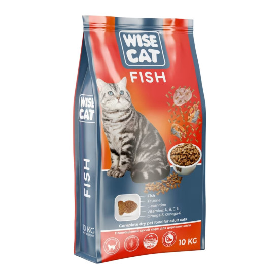 Сухий корм для кішок Wise Cat Fish 10 кг (4820111141296)