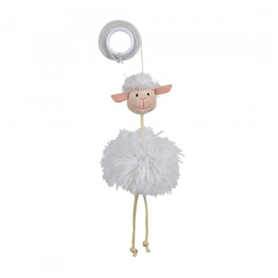 Іграшка для котів Trixie Вівця з брязкальцем на гумці 20 см (плюш) (4011905455600)