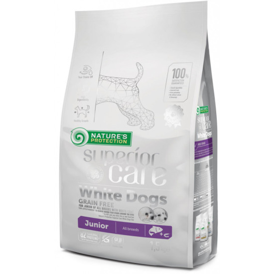 Сухий корм для собак Nature's Protection Superior Care White Dogs Grain Free Junior 1.5 кг (NPSC45671)